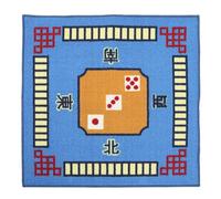 HONMEET Square Blue Mahjong Tabletop Mat Thickened Noise Reduction Game Cushion Cover for Tile Games and Dominoes, Multi-use Square Table Cover for Gaming and Card Play