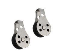 HONMEET Stainless Steel Pulley Wheel Designed for Heavy Load Handling 2pcs with Nylon Rope Single Pulley for Lifting Reliable and Anti-high Temperature
