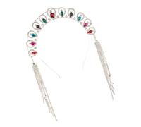 HONMEET Unique Hair Jewelry Bridal Rhinestone Hair Bands Tassel Headband for Women Prom Birthday Parties