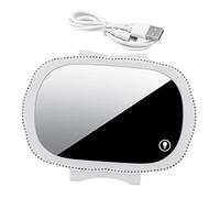 HONMEET USB Rechargeable Car Vanity Mirror with LED Light Rhinestone Edged Visor Makeup Mirror Heat-resistant Shell Easy Install for Sun Visors for Car Truck Suv
