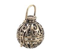 HONMEET Vintage Brass Car Diffuser Pendant Ball for Essential Oils and Aroma Dried Flowers, Unique Floral Pattern Hanging Decor for Home and DIY Aromatherapy