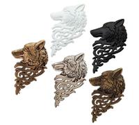 HONMEET Vintage Brooch for Men 5pcs Wolf Head Alloy Pins Creative Retro Lapel Pin Men Suit Accessories for Birthday and Anniversary Decor and Dress up Supplies Random Color