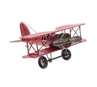 HONMEET Vintage Metal Biplane Model Airplane Decor Metal Craft Plane Model Airplane Decoration
