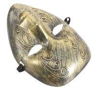 HONMEET Vintage Style Unique Full Face Mask Plastic Carnival Mask Prop Comfortable Fit Not Easy to Break Golden Colour for Festive Events and Party Supplies