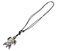 HONMEET Vintage Turtle Pendant Necklace for Men, Resin and Plastic Mixed Material, Hand-Woven Rope Chain, Suitable for Daily Wearing, Simple and Delicate Design