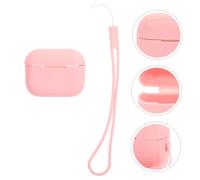 HONMEET Wear-resistant Silicone Earbud Cover for Pure Color Earphone Charging Case Protector Shock-absorbing Wireless Earphone Shell with Buckle for Backpack Suspension and Stylish Pink