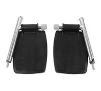 HONMEET Wheelchair Footrest Replacement 1 Pair, Foldable Metal Support Bars with Thick ABS Plastic Footplates for Lower Limb Movement Disorder Users