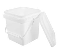 HONMEET White Abs Paint Bucket with Handle and Lid Multipurpose Paint Storage Container for Mixing and Storing Pigment Varnish Water Compact Portable Easy-clean Plastic Pail for DIY and