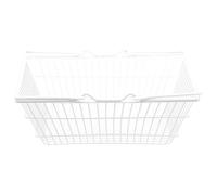 HONMEET White Iron Shopping Basket with Handles for Portable Home Storage