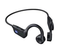 HONMEET Wireless and Card Insertion Capabilities On-ear Headphones with Intelligent Digital Display Rechargeable Black Abs Earphone for Running and Daily Use