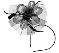 HONMEET Women Fascinator Hat Wedding Hat Supple Lightweight Black Gauze Hair Accessories for Bride Elegant Simple Classic Style for Wedding Banquet