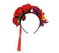 HONMEET Women Orchid Rose Crown Headband Stylish Floral Wreath Hair Accessory for Festivals Halloween Parties and Special Occasions
