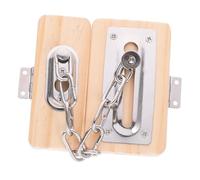 HONMEET Wooden Door Locker Busy Board for Montessori Sensory Educational Push Plaything for Developing Hand-eye Coordination and Logical Thinking