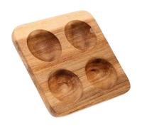 HONMEET Wooden Eggs Tray Square Plate Rustic Brown Acacia Wood Egg Holder Resistant to Damage Designed for Countertop Refrigerator Storage