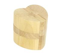 HONMEET Wooden Heart-shaped Kongming Lock Assembling for Educational Brain Teaser Puzzle Safe Wooden Disassembly Game for Interaction and Skill Development