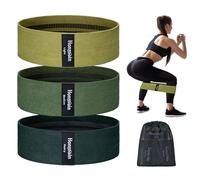 Honmein Resistance Bands for Working Out, 3 Levels Exercise Bands Workout Bands Set for Women Men, Hip Legs Booty Bands for Home Fitness, Gym, Yoga, Pilates(Green)