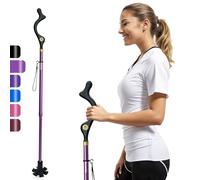 Honmido Walking Cane Foldable for Men & Women Seniors for Balance,Self Standing Folding Cane,Height Adjustable Anti-Slip Lightweight Alloy Walking Stick Collapsable for Travel Mobility Aid (Purple)