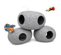 HONMINHUA Aquarium Cave Rocks Safe Fish Tank Decorations Ceramic Fish Tank Ornaments Aquarium Hideaway Rocks for Aquatic Pets to Breed Play and Rest(3)