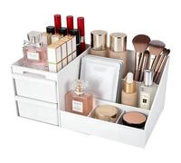 HONMINHUA Makeup Organizer Storage Drawers, Skincare Organiser for Vanity, Large Capacity Cosmetic Organisers for Lipsticks, Jewelry, Nail Care, Perfume Stand for Bedroom and Bathroom (White)
