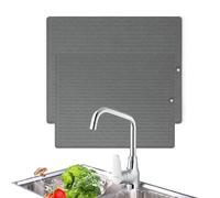 HONMINHUA Silicone Draining Mat 50*40cm/40*30cm Dish Drying Mat Non-Slip Sink Drainer Mat Heat Resistant Folding Draining Board Mat for Campervan Kitchen Counter,Sink (Grey)