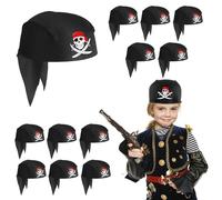 HONMOK 12Pcs Pirate Costume Accessories, Pirate Bandana Pirate Headscarf Set, Captain Fancy Dress for Carnival World Book Day Birthday Halloween Party Pirate Theme Party Cosplay Outfit