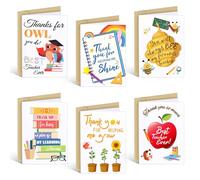 HONMOK 18Pcs Teacher Thank You Cards, Christmas Gifts for Teacher Teaching Assistant Best Teacher Cards for Teacher Christmas Gifts, Nursery Preschool Teacher Cards with Envelopes