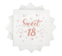 HONMOK 18th Birthday Napkins for Girls 40 Pack 18th Pink Birthday Napkins Serviettes 18st Paper Napkins for Dinner Luncheon Cocktail 18 Years Old Birthday Party Tableware Napkins,12.96 x 12.96 inches