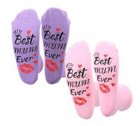 HONMOK 2 Pairs Mother's Day Gifts for Mum Mummy Best Mum Socks Novelty Mummy Socks Unusual Birthday Gifts for Mum Women Funny Present Ideas for Mum Mom Grandma Mama Mothers Day Daily Use