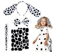 HONMOK 3 Pcs Kids Dalmatian Costume Set Dog Ears Headband Tails Bow Tie Stickers Kit Jungle Animal Fancy Dress Outfit for Kids Adult Carnival World Book Day Halloween Costume Accessories