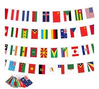 HONMOK Flags of the World, Olympics 2024 Decorations, 50 Nations Flags Bunting, 50ft Olympics 2024 Flag Bunting for Football Rugby Sports Event Street Bar Clubs Eurovision Party Decorations