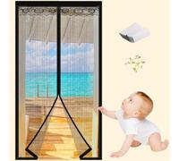 HONMOK Fly Screens for Doors 90x210cm, Magnetic Heavy Duty Fly Screens Nets, Anti Mosquito Mesh Curtain, Insects Protection Net Door with Magic Tape Automatically Closes Keep Fresh Air in Bugs Out