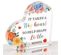 HONMOK Heart Shaped Acrylic Plaque, IT TAKES A BIG HEART TO SHAPE LITTLE MINDS, Teacher Appreciation, Graduation, Retirement Gifts, 10.6 x 10.6 x 2.3 cm
