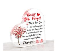 HONMOK I Love You Heart Piece Acrylic Plaque - Valentine's Day Gift for Girlfriend Boyfriend - Romantic Wedding Anniversary Present