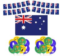 HONMOK Large Australian Flag Bunting Banner with 18PCS Kangaroo Balloons for Australia Decorations Baby Shower Birthday Party Voyage Decorations