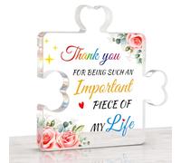 HONMOK Puzzle Piece Plaque, Acrylic, 9.9 x 9.9 x 1 cm, Teacher Appreciation Gift, Decorative Plaque