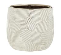Honna Large White Silver Ceramic Planter Premier Housewares White One Size