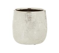 Honna Small White Silver Ceramic Planter Premier Housewares White One Size