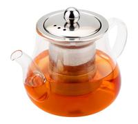 Honneeo Glass Teapot 800 ml No Drip Borosilicate Tea Pot with Infuser, Stovetop Safe Tea Kettle with 304 Stainless Still Strainer Small Teapot for Loose Leaf, Herbal, Fruit, Bubble Tea (800ml)