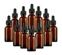 Honney Store 12 x 10 ml Amber Glass Tincture Bottles for Essential Oils Aromatherapy Blends Compact and Travel Friendly