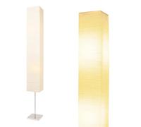 HonoDing CX00015 59 Inches Tall Living Room Paper Lamp with White Paper Shade and Chrome Base, On/Off Foot Switch - Ideal as Papers Floor Lamps for Living Room and Bedroom Decor (1-PK)