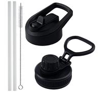 Honogo Replacement Straw Lid and Spout lid for Hydro Flask, Takeya Wide Mouth Water Bottles, Fits 18 oz, 20 oz 32 oz, 40 oz, 64oz Thermoflask Lids Accessories Compatible with Simple Morden Iron Mira