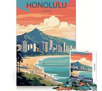 Honolulu Hawaii Adults Puzzles 1000 Piece Jigsaws Logic Practice Cozy Pastime Clean Edges Great Gift size 38x26cm