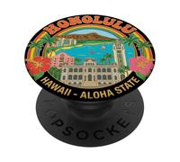 Honolulu Hawaii Round Travel Souvenir City Tourist Gift PopSockets Adhesive PopGrip