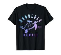 Honolulu Hawaii Sea Turtle Surf Surfer Scuba Diving Hawaiian Value Graphic T-Shirt, Men, Black, S