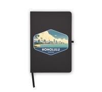 Honolulu Hawaii Travel Souvenir Notebook, Blank Pages, Faux Leather Cover, Planner, Journal, Workbook