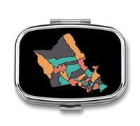 Honolulu Island Map Travel Pill Organizer 2 Compartments Pill Case Pill Box Containers for Purse Pocket
