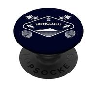 Honolulu Sea Turtle Palms Shells Beach Hawaii Souvenir PopSockets Adhesive PopGrip