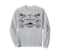 Honolulu South Seas Sea Turtle Palms Hawaii Island Aloha Sweatshirt