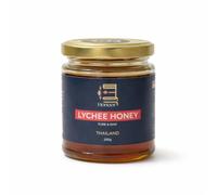 Honoor Pure Raw Lychee Honey 200g - 100% Natural Unfiltered Unpasteurised Thai Lychee - Single Origin Monofloral from Northern Thailand - Premium Gourmet Honey In Glass Jar