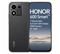 HONOR 600 Smart 5G Smartphone, 4+128GB, 7700mAh Akku, 6,87 Zoll 120Hz Display, Snapdragon 4 Gen 2 Pro+, AI Taste, 50MP Kamera, Dual Stereo Lautsprecher, 2,5m Fallfestigkeit, IP64 wasserresistent